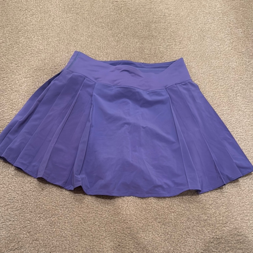 Lululemon Athletica Blue Pleated Skater Mini Skirt